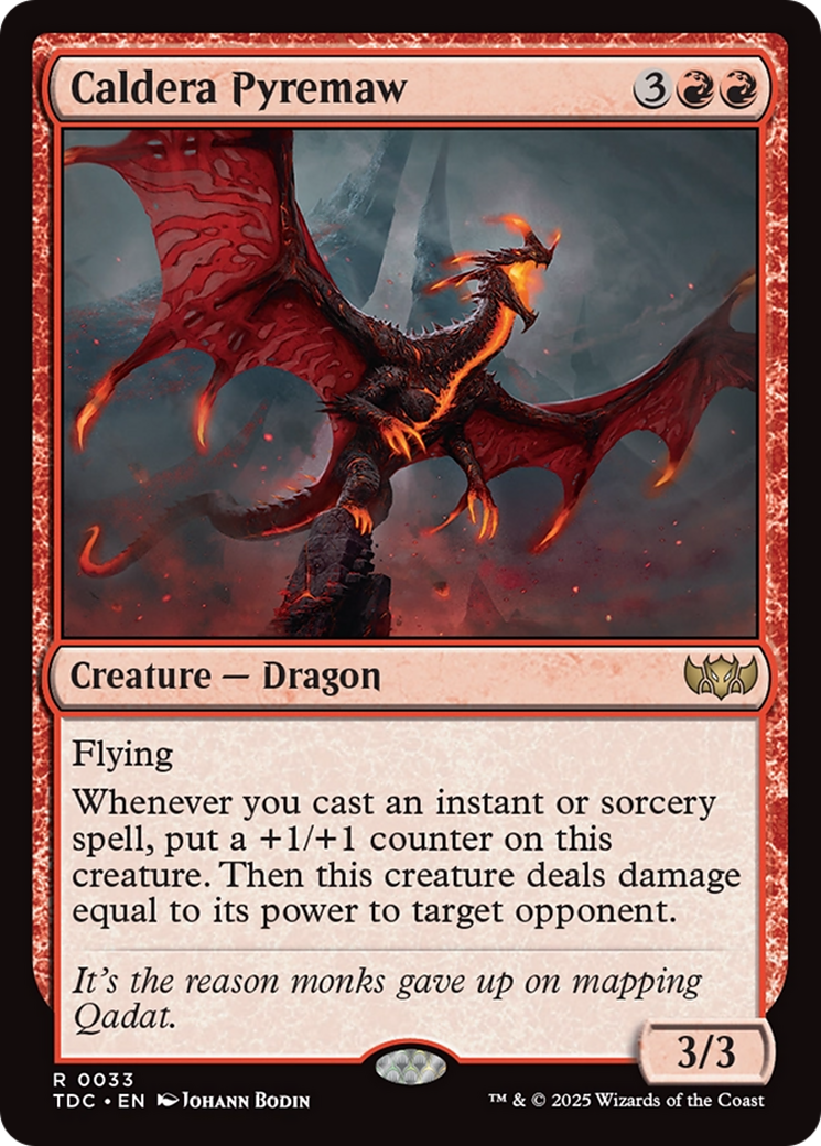 Caldera Pyremaw (TDC-033) [Commander: Tarkir: Dragonstorm] MTG Single Wizards of the Coast