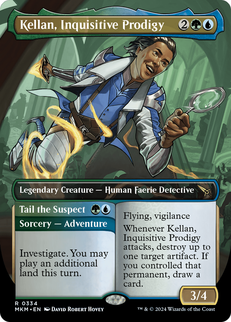 Kellan, Inquisitive Prodigy (MKM-334) [Murders at Karlov Manor] (Borderless) Foil MTG Single Murders at Karlov Manor