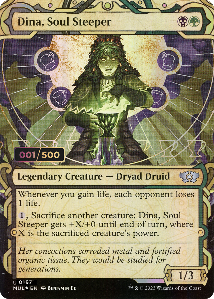 Dina, Soul Steeper (Serial Numbered) (MUL-167) [Multiverse Legends] (Showcase) (Borderless) Foil MTG Single Wizards of the Coast