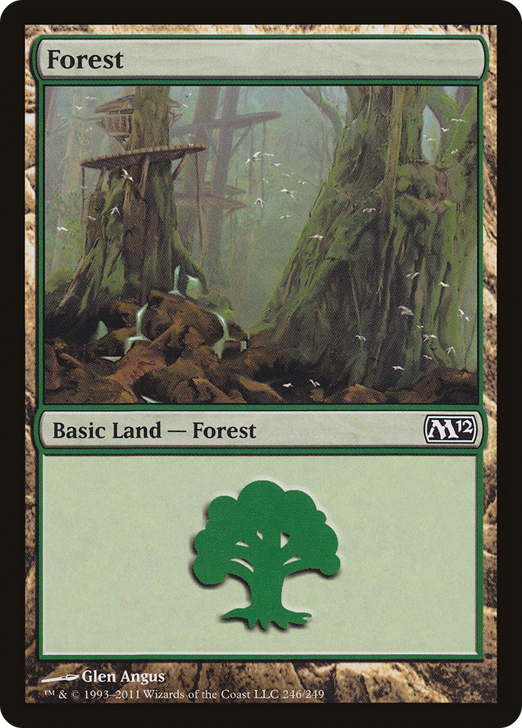 Forest (M12-246) [Magic 2012] Foil MTG Single Wizards of the Coast