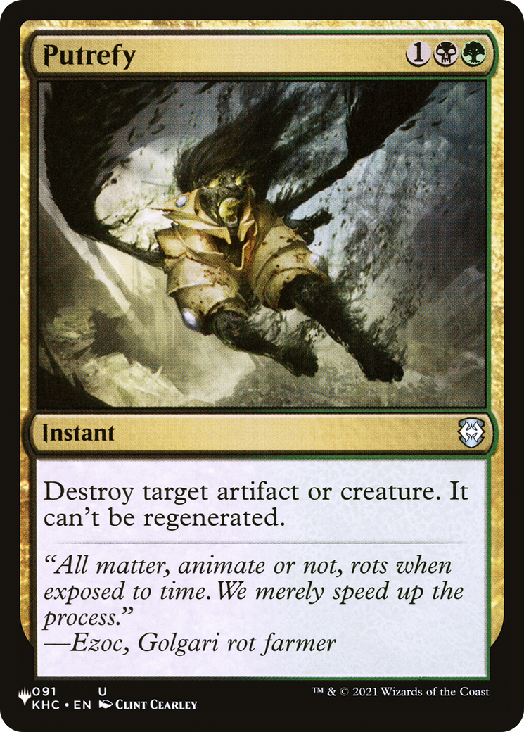 Putrefy (LIST-KHC-91) [Mystery Booster] The List MTG Single Wizards of the Coast