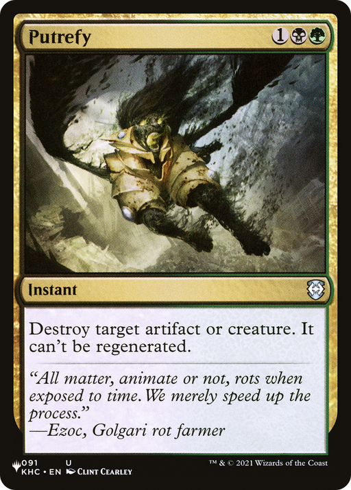 Putrefy (LIST-KHC-91) [Mystery Booster] The List MTG Single Wizards of the Coast