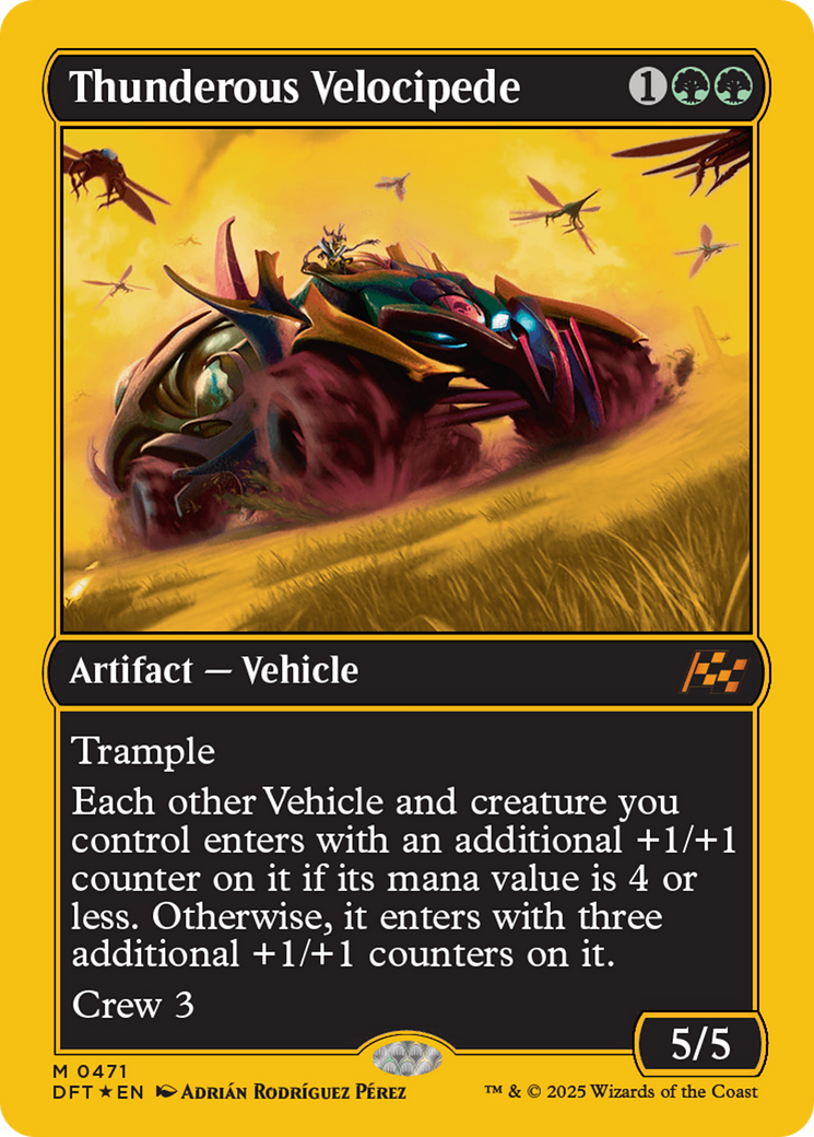 Thunderous Velocipede (First-Place Foil) (DFT-471) [Aetherdrift] Foil MTG Single Wizards of the Coast