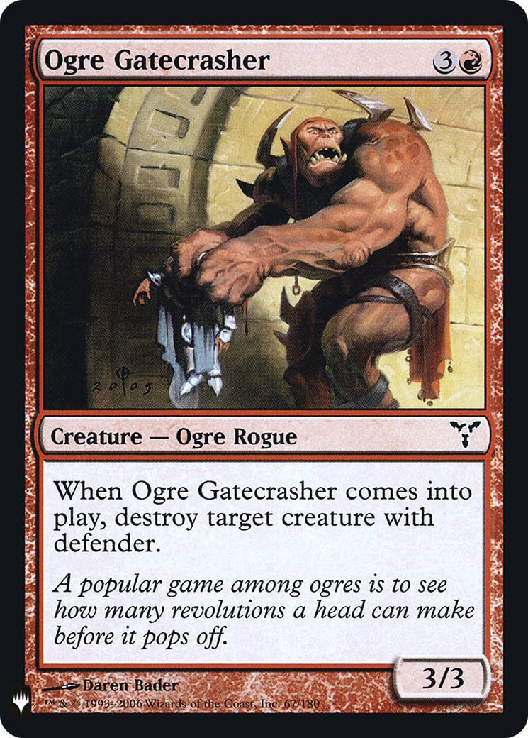 Ogre Gatecrasher (LIST-DIS-67) [Mystery Booster] The List Foil MTG Single Wizards of the Coast