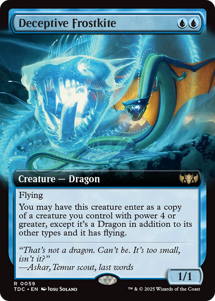 Deceptive Frostkite (TDC-059) [Commander: Tarkir: Dragonstorm] (Extended Art) MTG Single Wizards of the Coast
