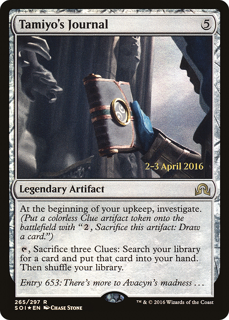 Tamiyo's Journal (Entry 653) (PRE-265) [Shadows over Innistrad Promos] Foil MTG Single Wizards of the Coast