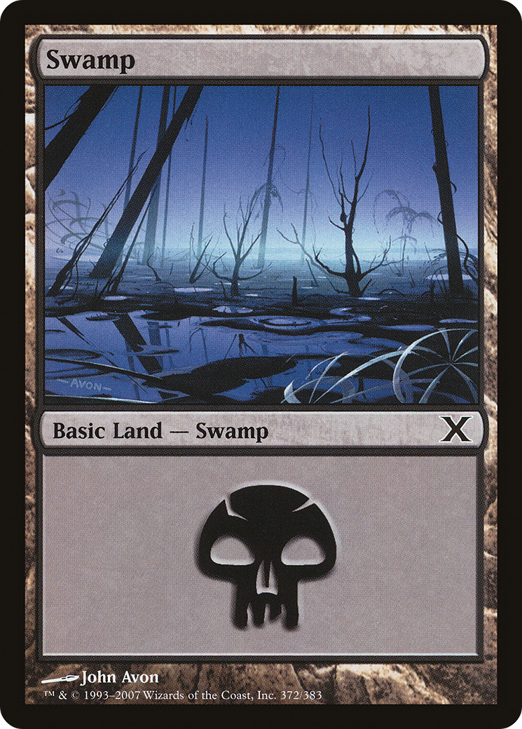 Swamp (372) (10E-372) [Tenth Edition] Foil MTG Single Wizards of the Coast