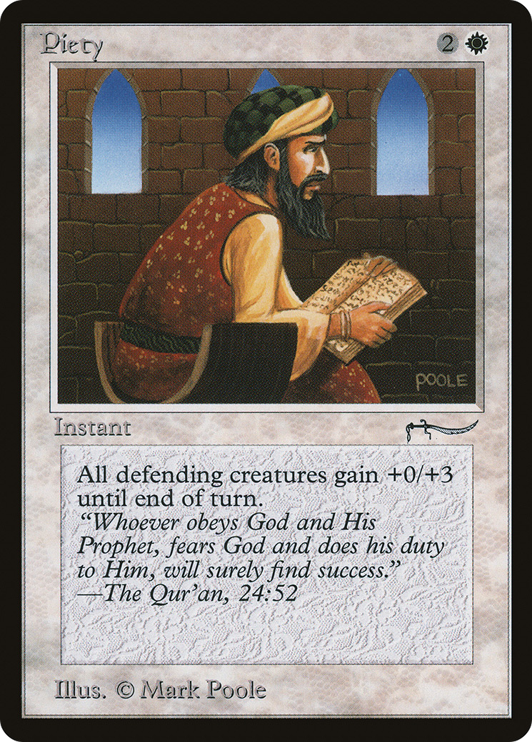 Piety (ARN-008) [Oldschool] Arabian Nights MTG Single Wizards of the Coast