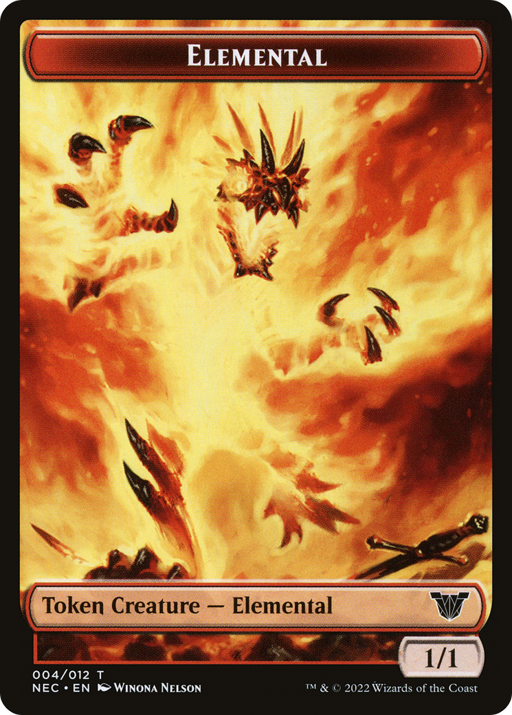 Elemental (TNEC-004) [Tokens] Neon Dynasty Commander Tokens Foil MTG Single Wizards of the Coast
