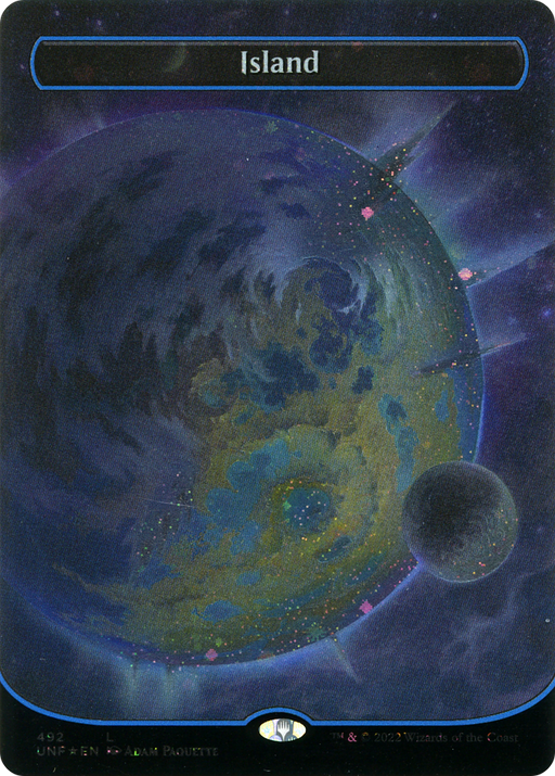 Island (492) (Galaxy Foil) (UNF-492) [Unfinity] (Borderless) Foil MTG Single Wizards of the Coast