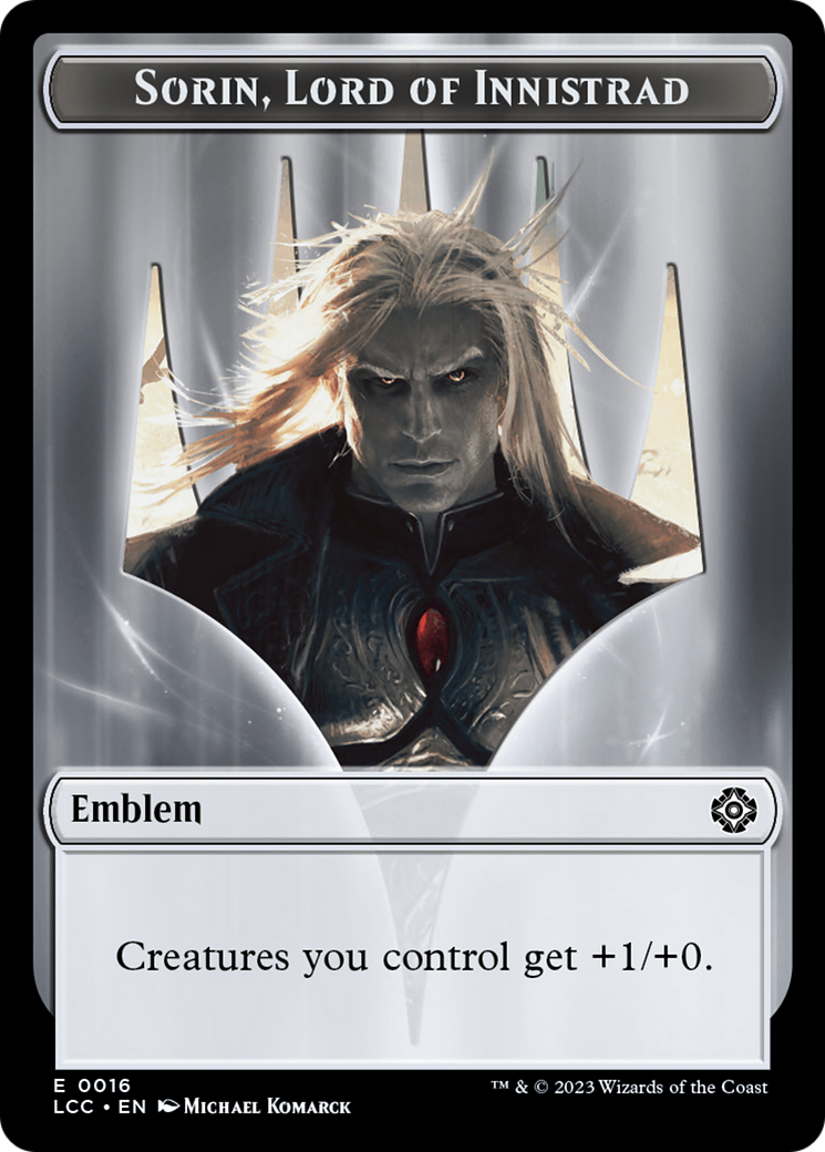 Sorin, Lord of Innistrad Emblem (TLCC-016) [Tokens] The Lost Caverns of Ixalan Commander Tokens MTG Single Wizards of the Coast