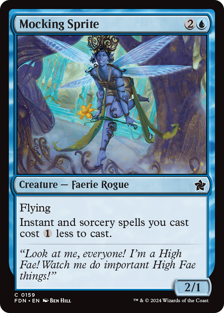 Mocking Sprite (FDN-159) [Foundations] MTG Single Wizards of the Coast