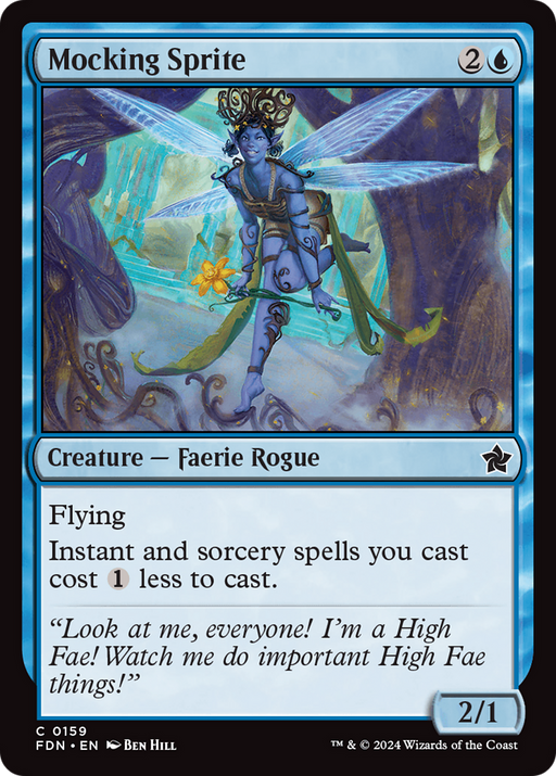 Mocking Sprite (FDN-159) [Foundations] MTG Single Wizards of the Coast