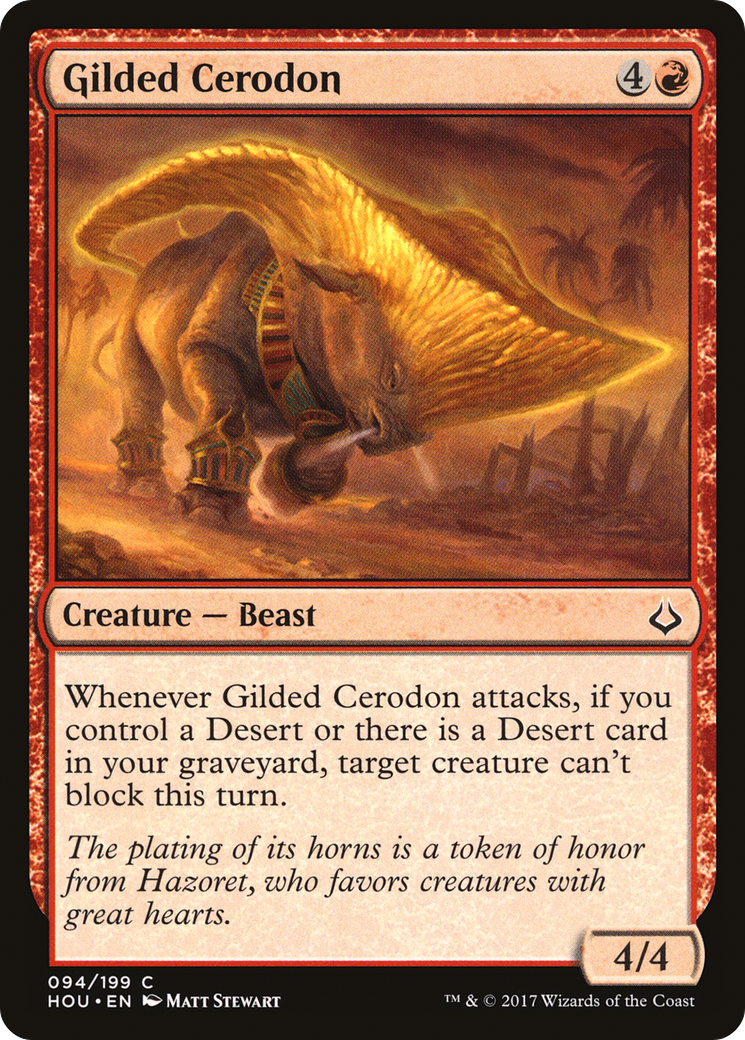 Gilded Cerodon (HOU-094) [Hour of Devastation] Foil MTG Single Wizards of the Coast