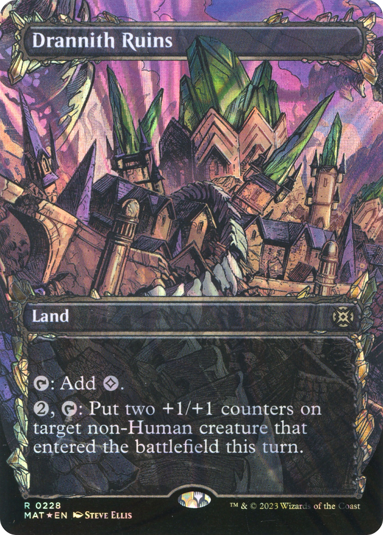 Drannith Ruins (Halo Foil) (MAT-228) [March of the Machine: The Aftermath] (Showcase) (Borderless) Foil MTG Single Wizards of the Coast