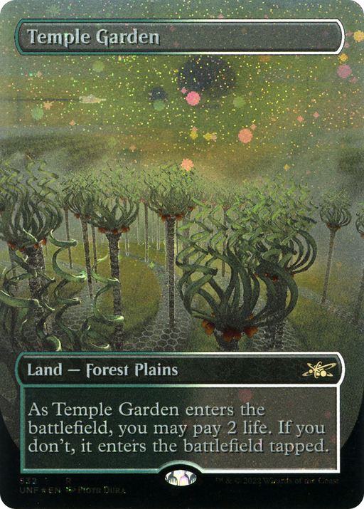 Temple Garden (Galaxy Foil) (UNF-532) [Unfinity] (Borderless) Foil MTG Single Wizards of the Coast