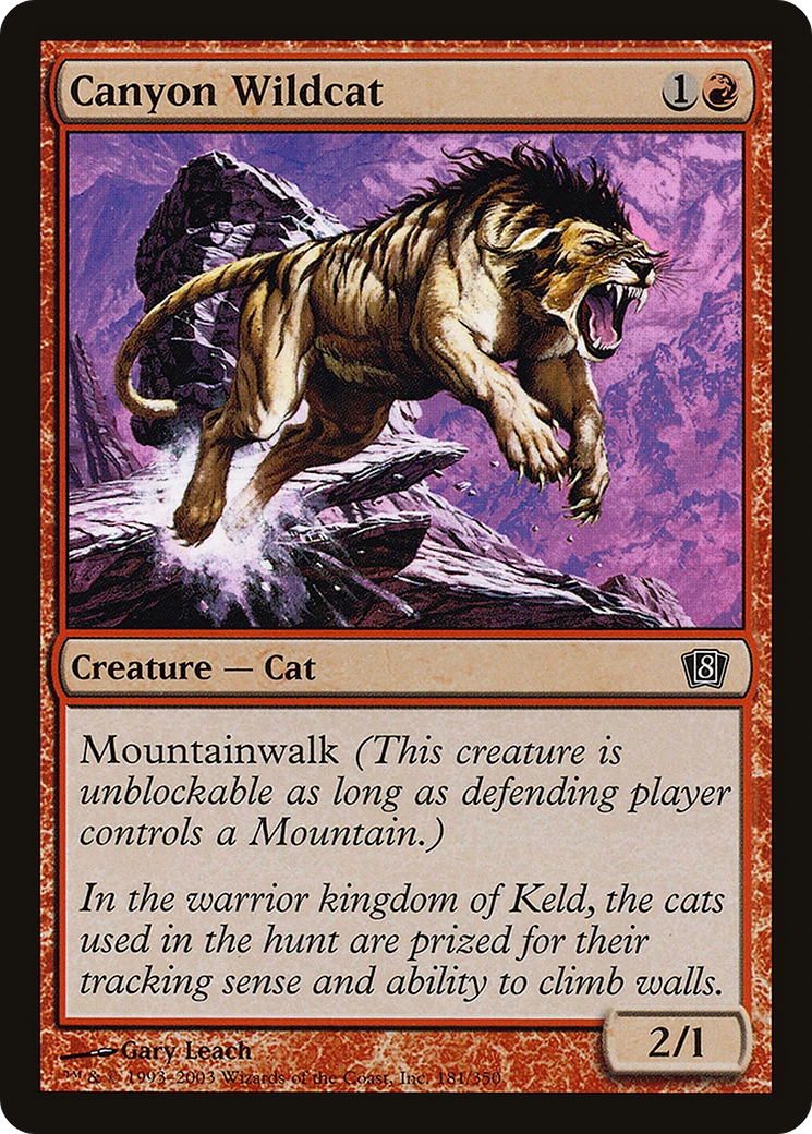 Canyon Wildcat (8ED-181) [8th Edition] Foil MTG Single Wizards of the Coast