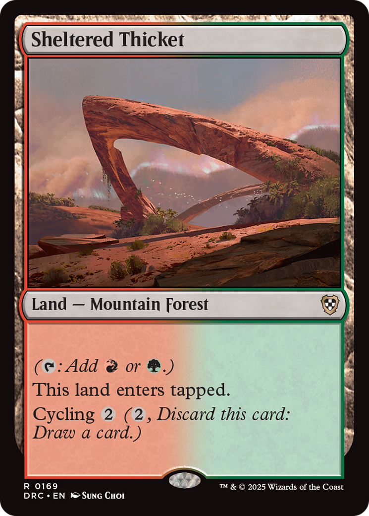 Sheltered Thicket (DRC-169) [Commander: Aetherdrift] MTG Single Wizards of the Coast