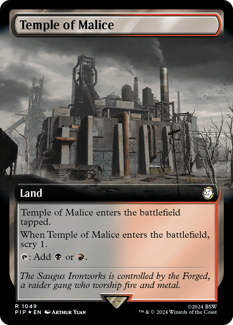 Temple of Malice (Surge Foil) (PIP-1049) [Fallout] (Extended Art) Foil MTG Single Wizards of the Coast