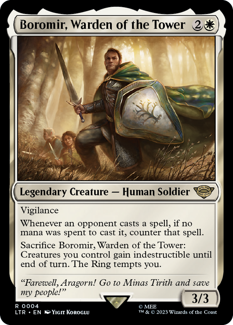 Boromir, Warden of the Tower (LTR-004) [The Lord of the Rings: Tales of Middle-earth] MTG Single Wizards of the Coast