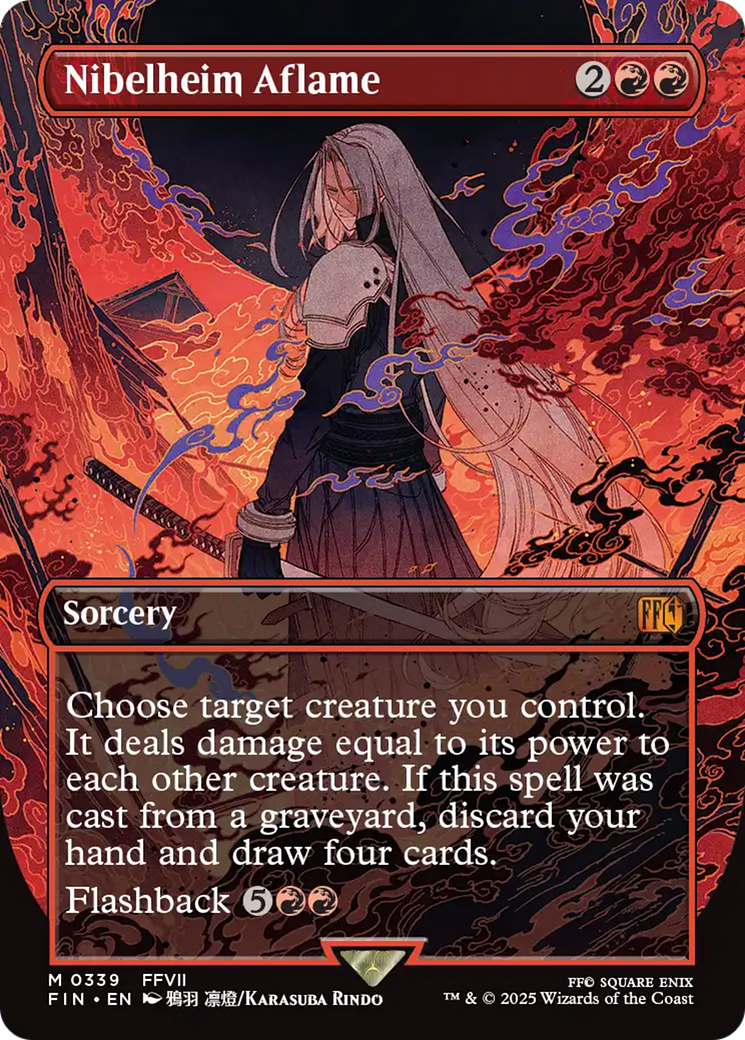 Nibelheim Aflame (FIN-339) [FINAL FANTASY] (Borderless) Foil MTG Single Wizards of the Coast
