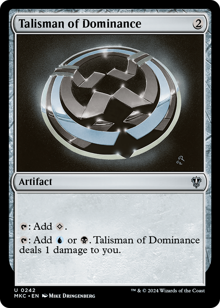 Talisman of Dominance (MKC-242) [Murders at Karlov Manor Commander] MTG Single Wizards of the Coast