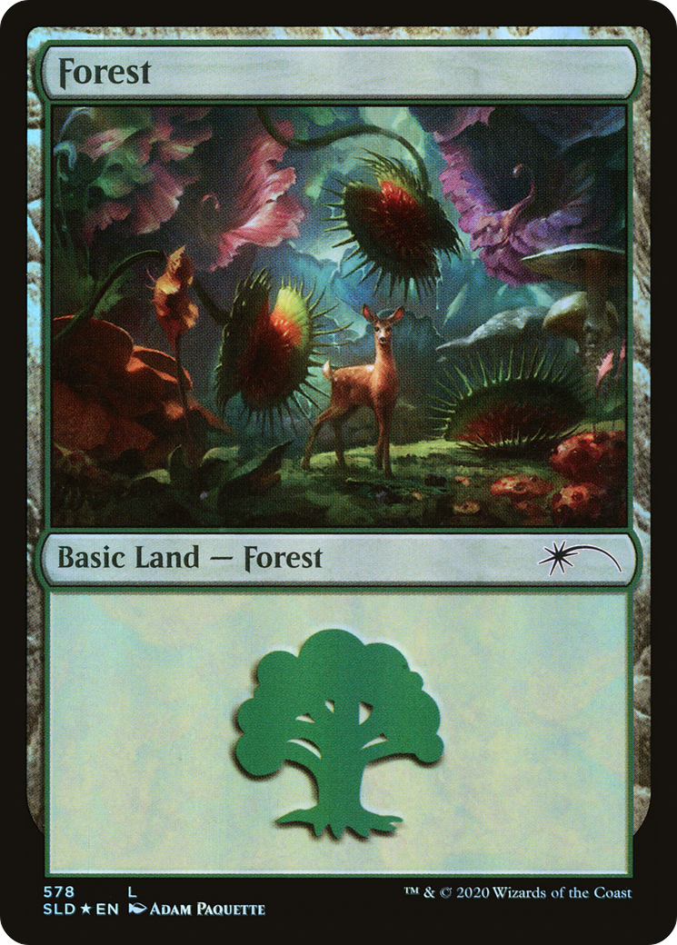 Forest (SLD-578) [Secret Lair] Drop Foil MTG Single Wizards of the Coast