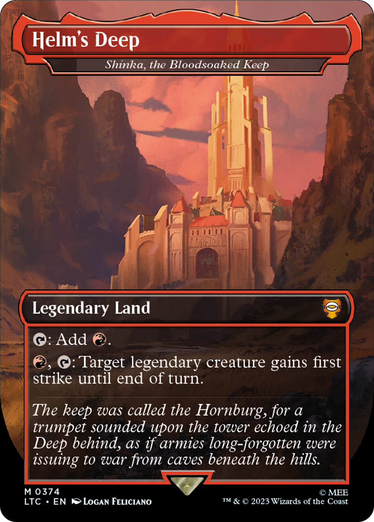 Helm's Deep - Shinka, the Bloodsoaked Keep (LTC-374) [Tales of Middle-earth Commander] (Borderless) MTG Single Wizards of the Coast
