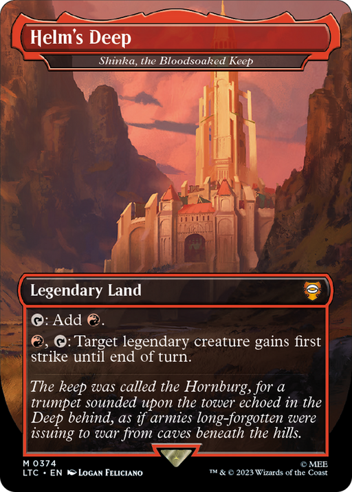 Helm's Deep - Shinka, the Bloodsoaked Keep (LTC-374) [Tales of Middle-earth Commander] (Borderless) Foil MTG Single Wizards of the Coast