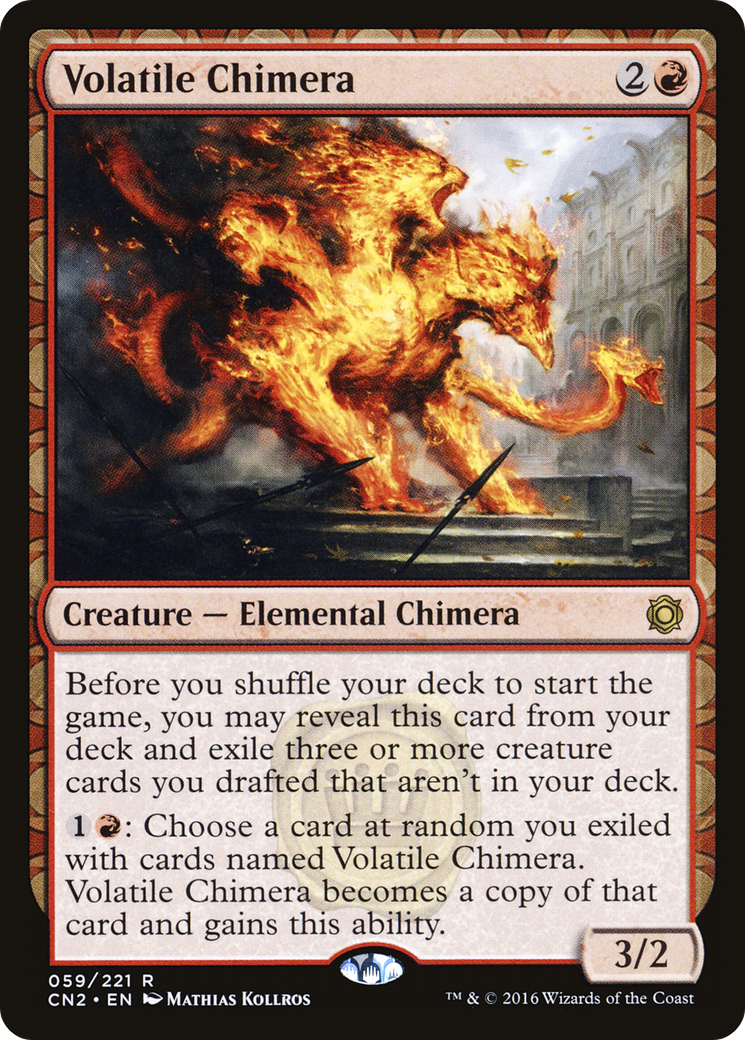 Volatile Chimera (CN2-059) [Conspiracy: Take the Crown] Foil MTG Single Wizards of the Coast