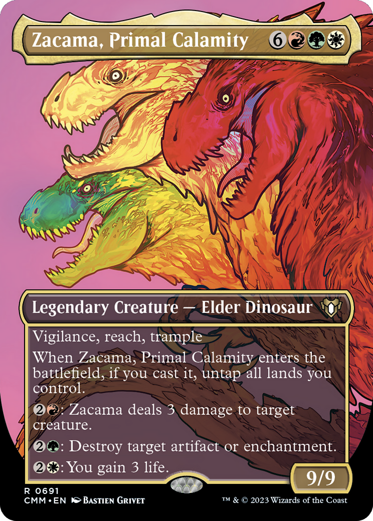 Zacama, Primal Calamity (CMM-691) [Commander Masters] (Borderless) Foil MTG Single Wizards of the Coast