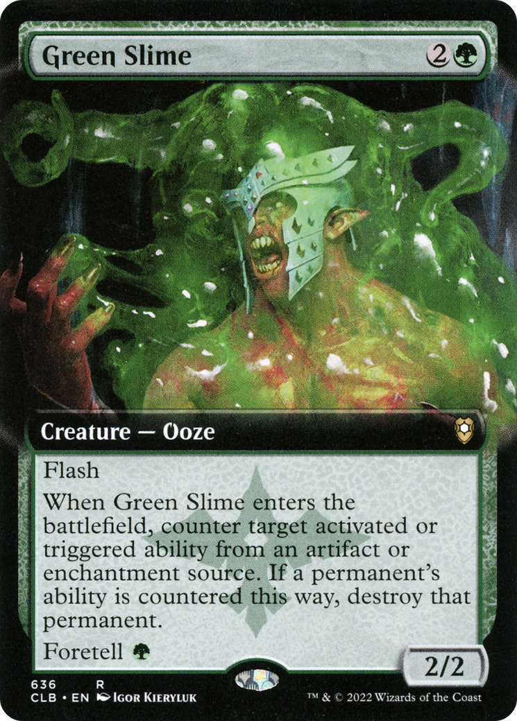 Green Slime (CLB-636) [Commander Legends: Battle for Baldur's Gate] (Extended Art) MTG Single Wizards of the Coast
