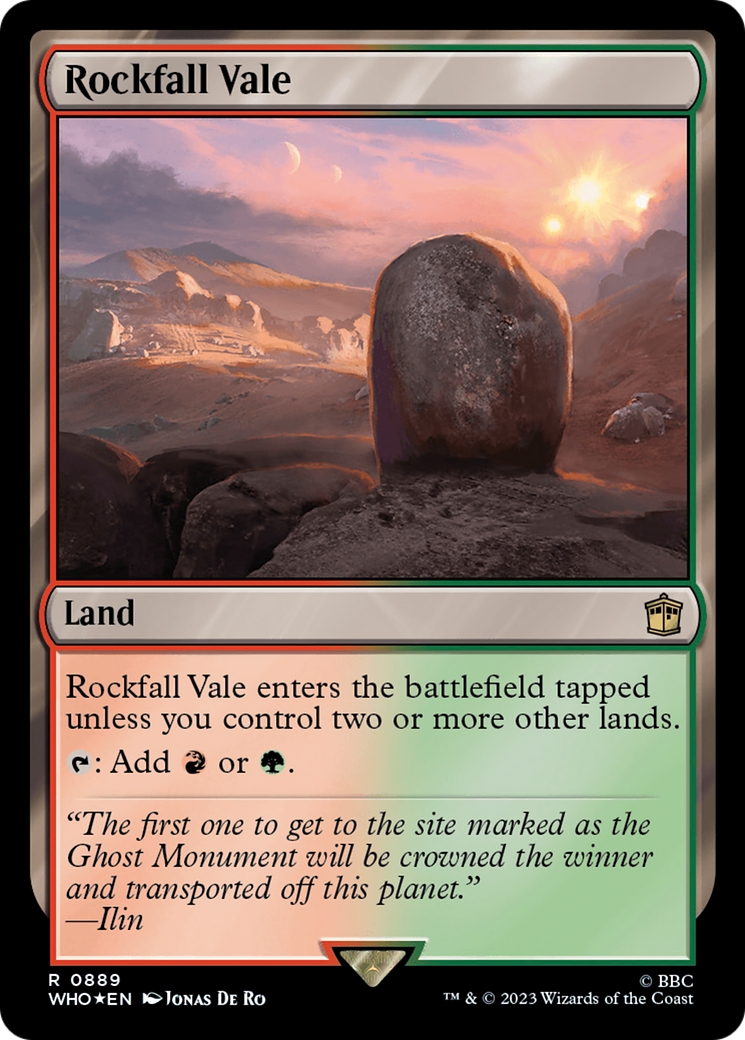 Rockfall Vale (Surge Foil) (WHO-889) [Doctor Who] Foil MTG Single Wizards of the Coast