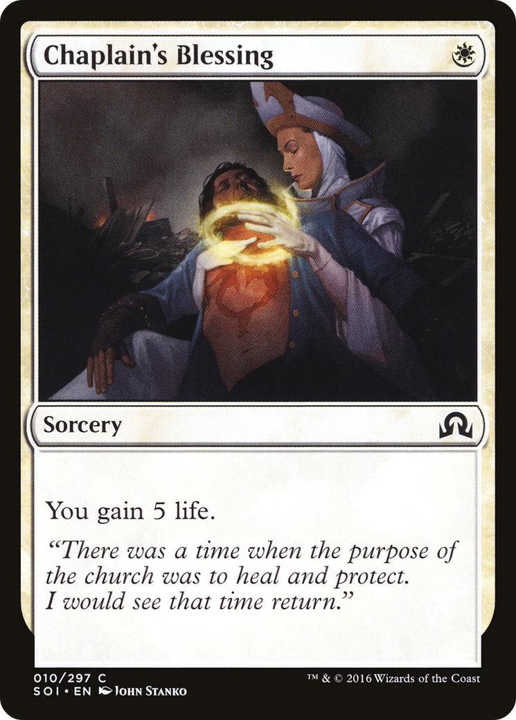 Chaplain's Blessing (SOI-010) [Shadows over Innistrad] Foil MTG Single Wizards of the Coast