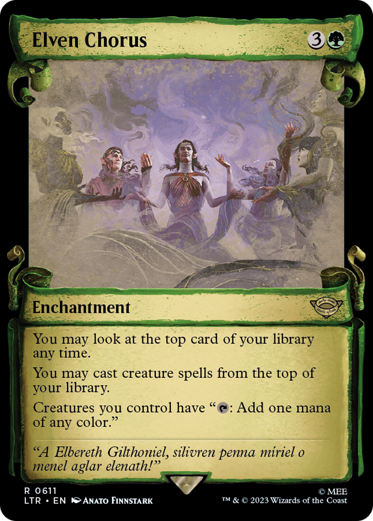 Elven Chorus (Showcase Scrolls) (LTR-611) [The Lord of the Rings: Tales of Middle-earth] (Showcase) Foil MTG Single Wizards of the Coast