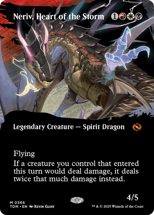 Neriv, Heart of the Storm (Borderless) (TDM-366) [Tarkir: Dragonstorm] Foil MTG Single Wizards of the Coast