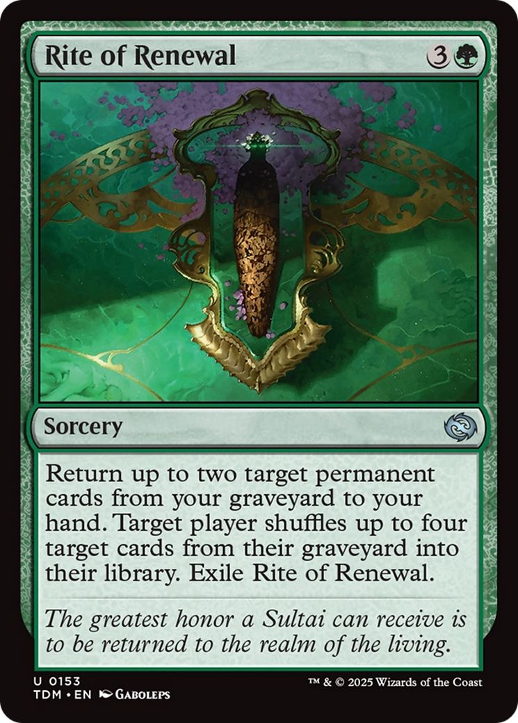 Rite of Renewal (TDM-153) [Tarkir: Dragonstorm] Foil MTG Single Wizards of the Coast