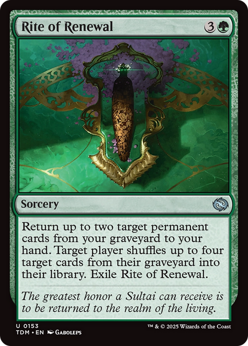 Rite of Renewal (TDM-153) [Tarkir: Dragonstorm] MTG Single Wizards of the Coast