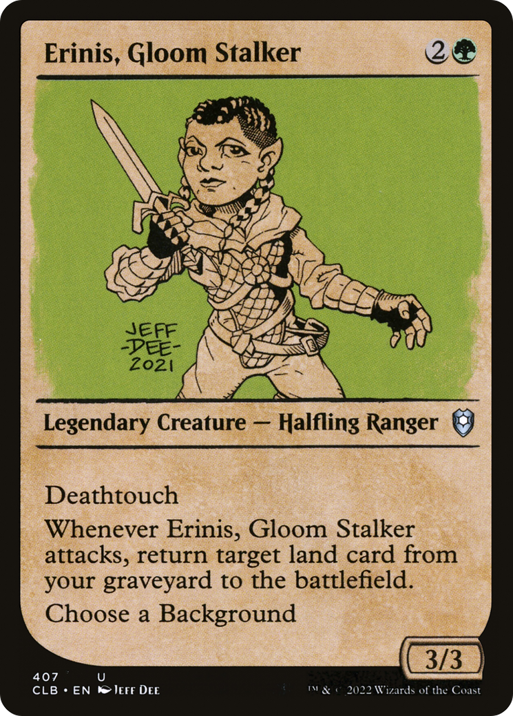 Erinis, Gloom Stalker (CLB-407) [Commander Legends: Battle for Baldur's Gate] (Showcase) MTG Single Wizards of the Coast