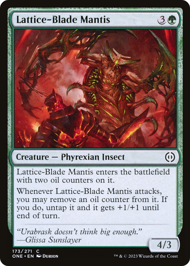 Lattice-Blade Mantis (ONE-173) [Phyrexia: All Will Be One] Foil MTG Single Wizards of the Coast