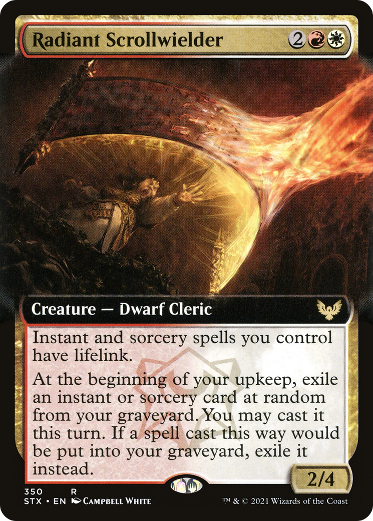 Radiant Scrollwielder (STX-350) [Strixhaven: School of Mages] (Extended Art) MTG Single Wizards of the Coast
