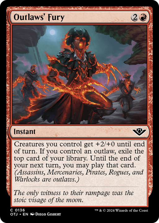 Outlaws' Fury (OTJ-136) [Outlaws of Thunder Junction] Foil MTG Single Wizards of the Coast