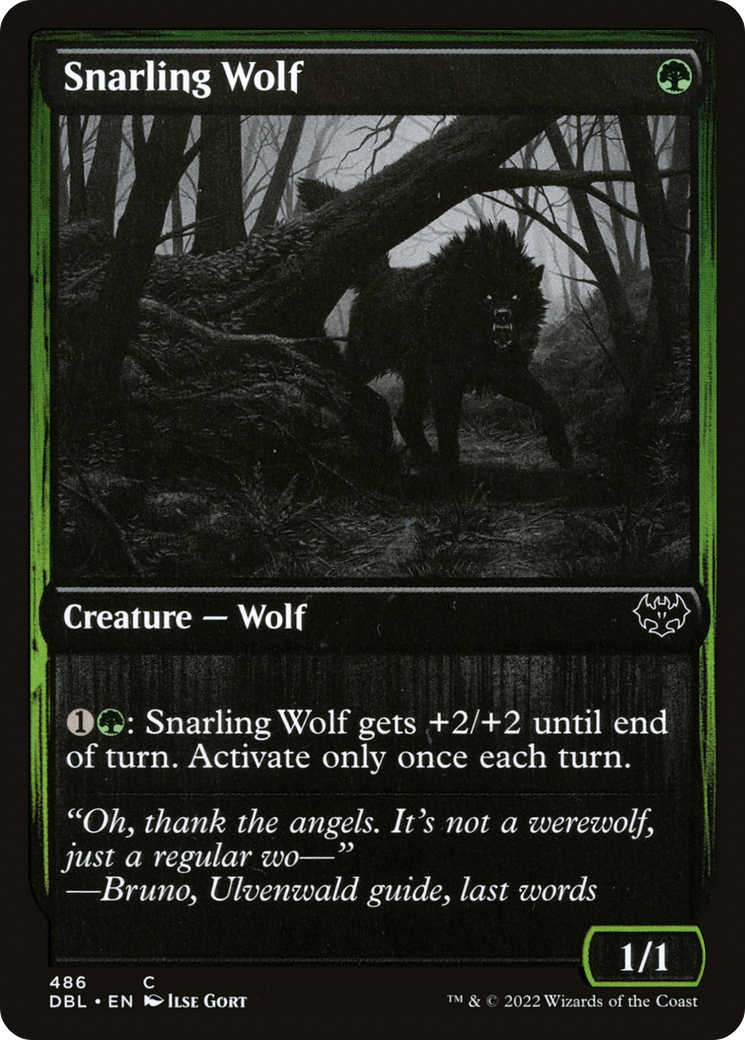 Snarling Wolf (486) (DBL-486) [Innistrad: Double Feature] MTG Single Wizards of the Coast
