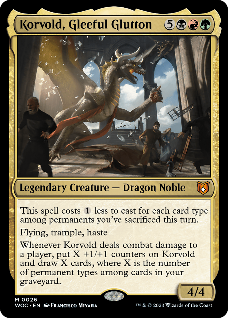 Korvold, Gleeful Glutton (WOC-026) [Wilds of Eldraine Commander] MTG Single Wizards of the Coast