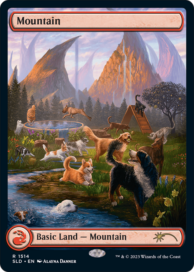 Mountain (1514) (SLD-1514) [Secret Lair] Drop (Full Art) Foil MTG Single Wizards of the Coast