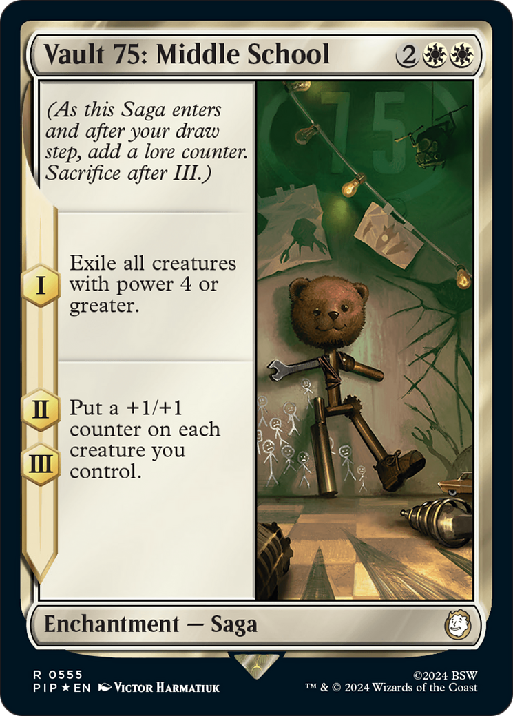 Vault 75: Middle School (Surge Foil) (PIP-555) [Fallout] Foil MTG Single Wizards of the Coast