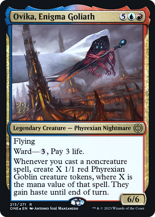 Ovika, Enigma Goliath (PRE-213) [Phyrexia: All Will Be One Promos] Foil MTG Single Wizards of the Coast