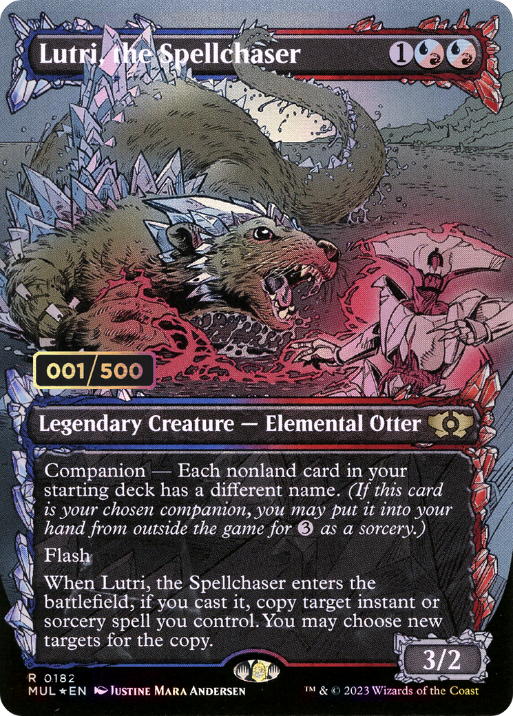 Lutri, the Spellchaser (Serial Numbered) (MUL-182) [Multiverse Legends] (Showcase) (Borderless) Foil MTG Single Wizards of the Coast