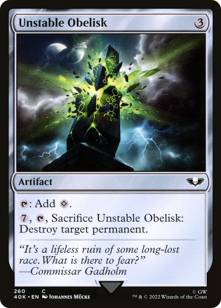 Unstable Obelisk (40K-260) [Warhammer 40,000 Commander] MTG Single Wizards of the Coast