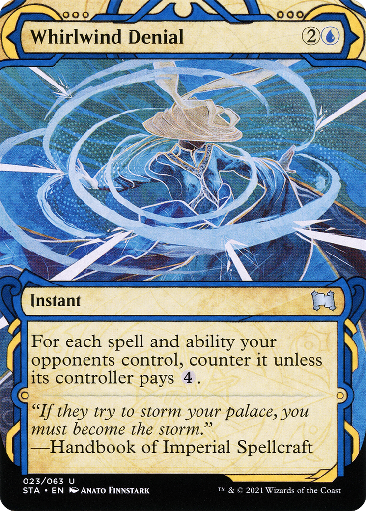 Whirlwind Denial (STA-023) [Strixhaven Mystical Archive] (Showcase) (Borderless) Etched Foil MTG Single Wizards of the Coast